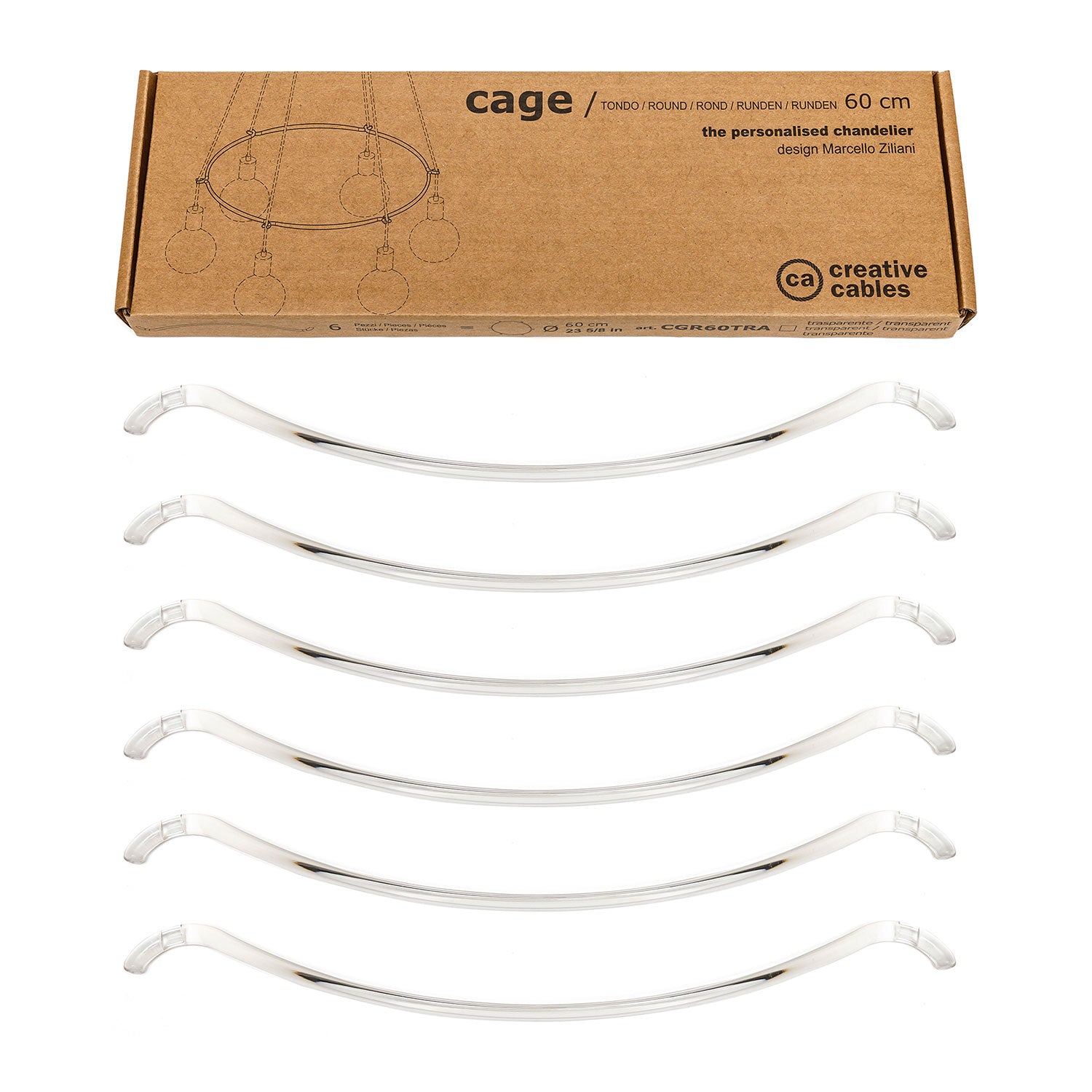 Cage Cerchio - Struttura per lampadari - Trasparente M - Ø 60 cm