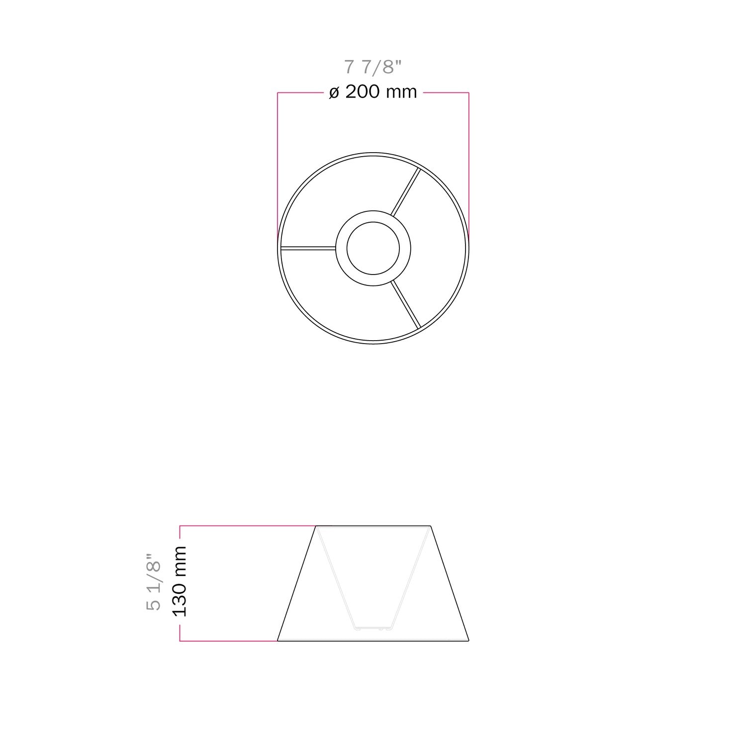 Paralume Impero S con attacco E27 per lampada da tavolo o applique - Made in Italy - Teletta Mandarino