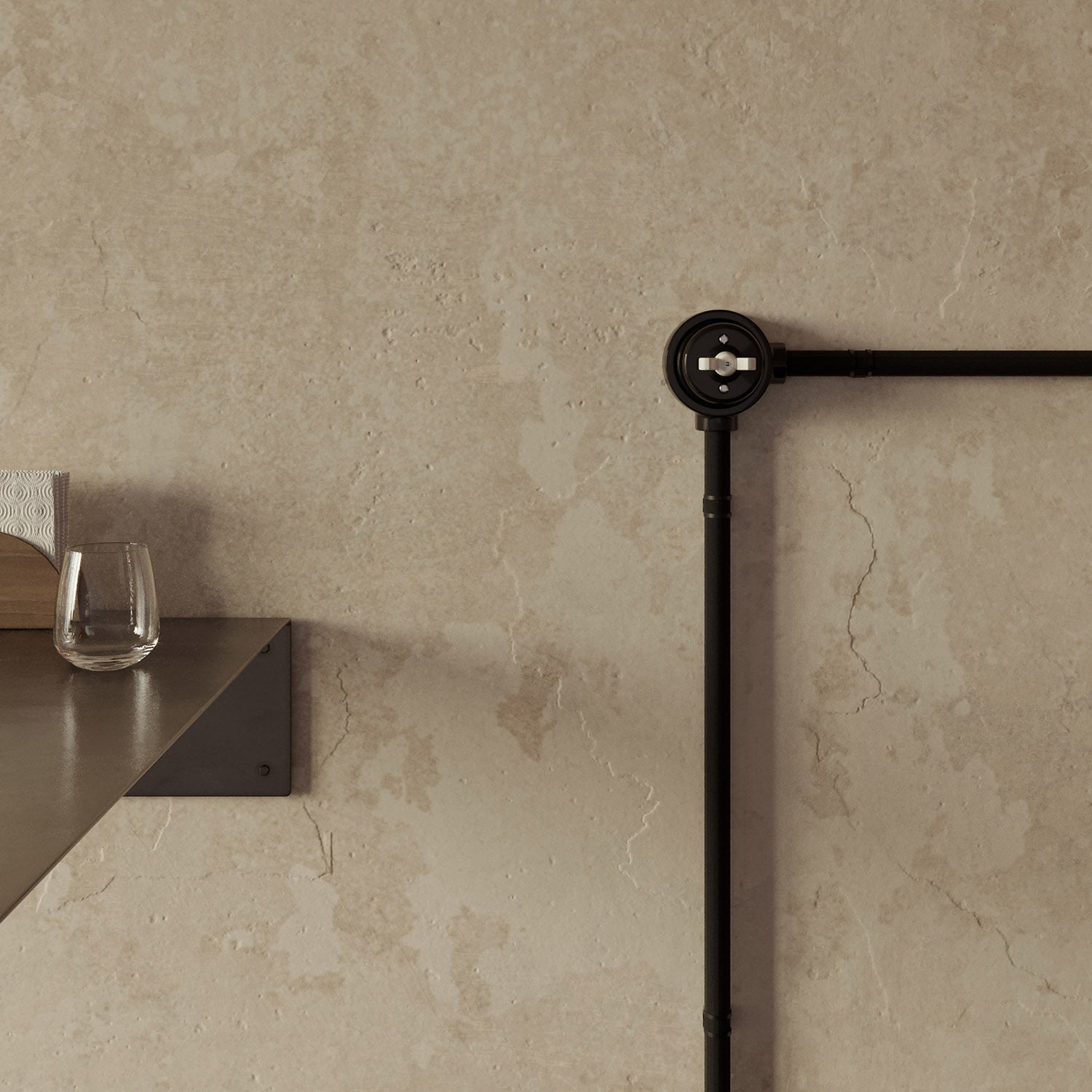 Kit interruttore/deviatore con dado a farfalla e base per Creative-Tubes in porcellana nera Bianco 2