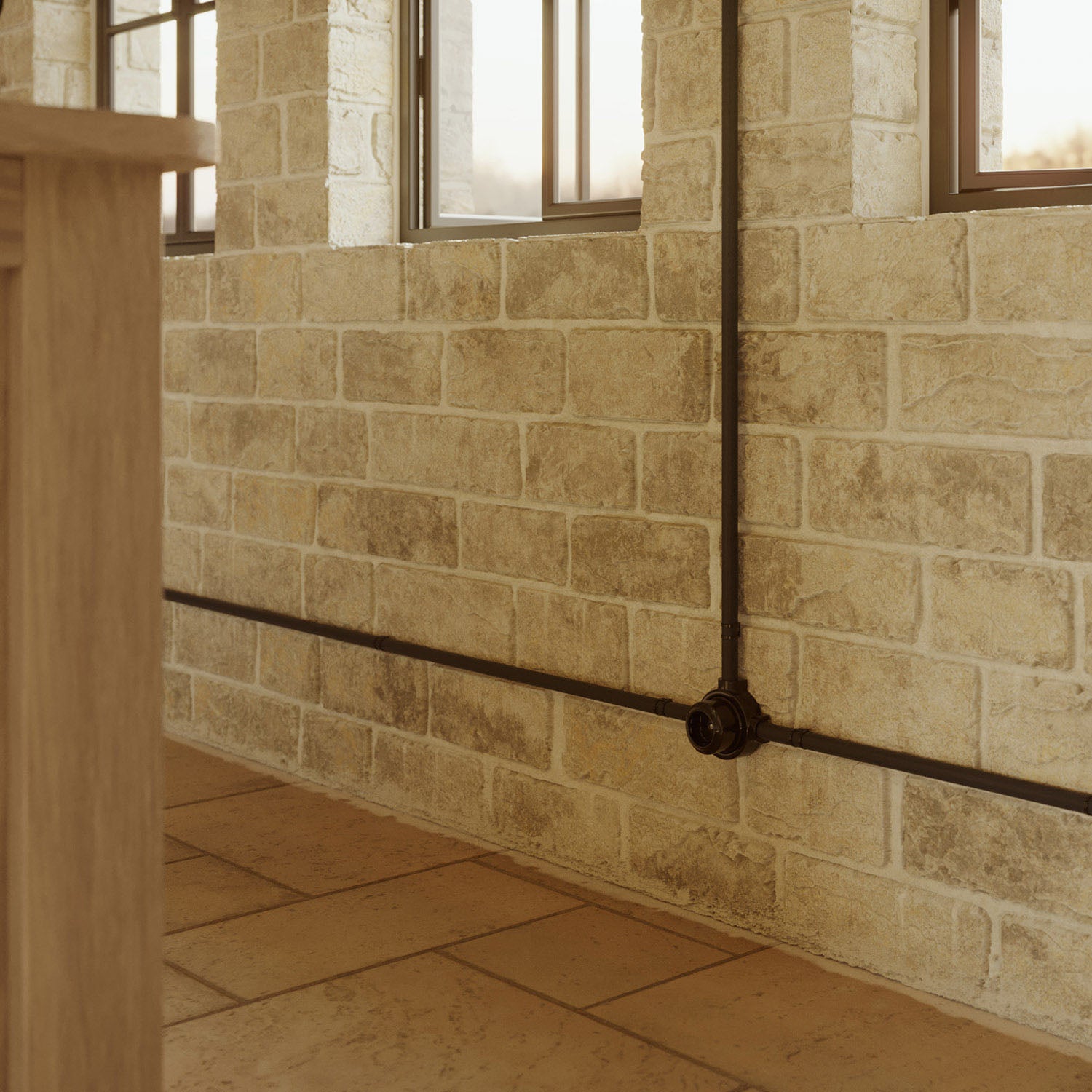 Kit presa Schuko da parete e base per Creative-Tubes in porcellana - Nero 3