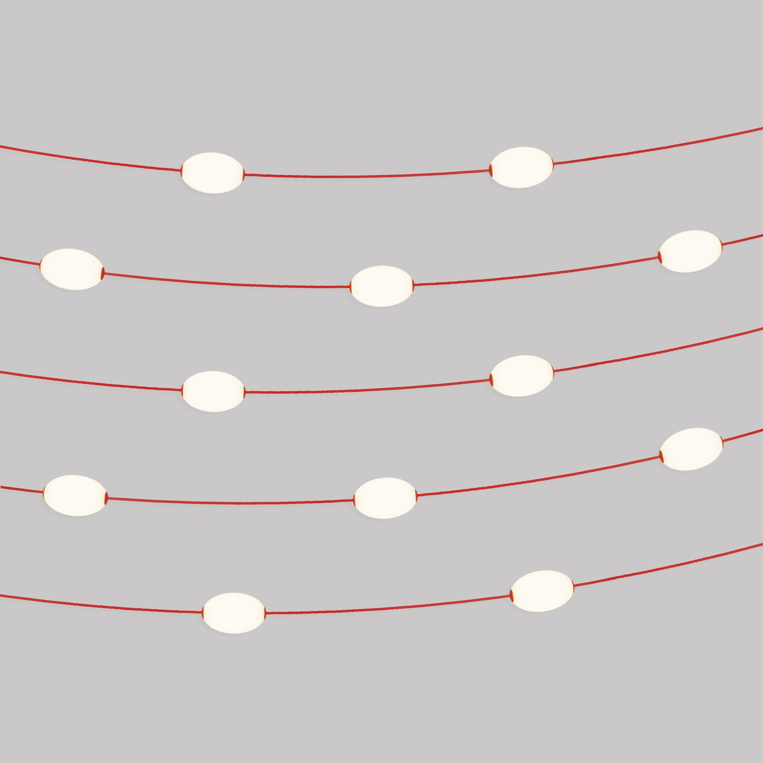 Catena luminosa 12 punti luce da esterno IP67 Rosso stella marina - Marina12