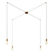 Spider - Lampada a sospensione multipla a 4 cadute con finiture in metallo - Bronzo satinato