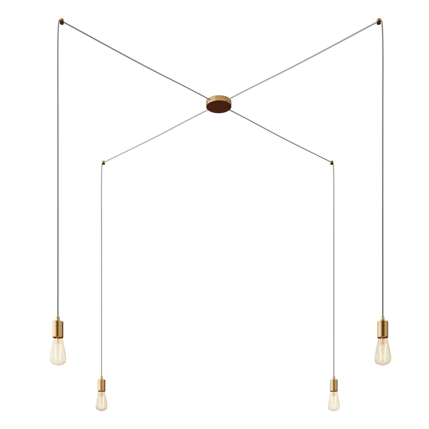 Spider - Lampada a sospensione multipla a 4 cadute con finiture in metallo - Bronzo satinato
