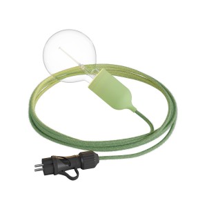 Φωτιστικό Εξωτερικού Χώρου Snake Eiva Pastel, με 5m καλώδιο, στεγανό ντουί IP65 και φις - Soft green - Απαλό Πράσινο
