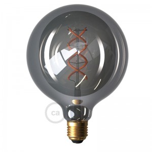 LED Λαμπτήρας Smoky - Γλόμπος G125 Filament Σπιράλ Νήμα - 5W E27 Dimmable 2000K