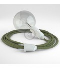Δημιουργήστε το δικό σας Φωτιστικό Snake με καλώδιο RD72 Μπεζ λινό και Πράσινο βαμβάκι Ψαροκόκκαλο.