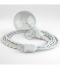 Δημιουργήστε το δικό σας Φωτιστικό Snake για αμπαζούρ με καλώδιο TC01 Λευκό Βαμβάκι.