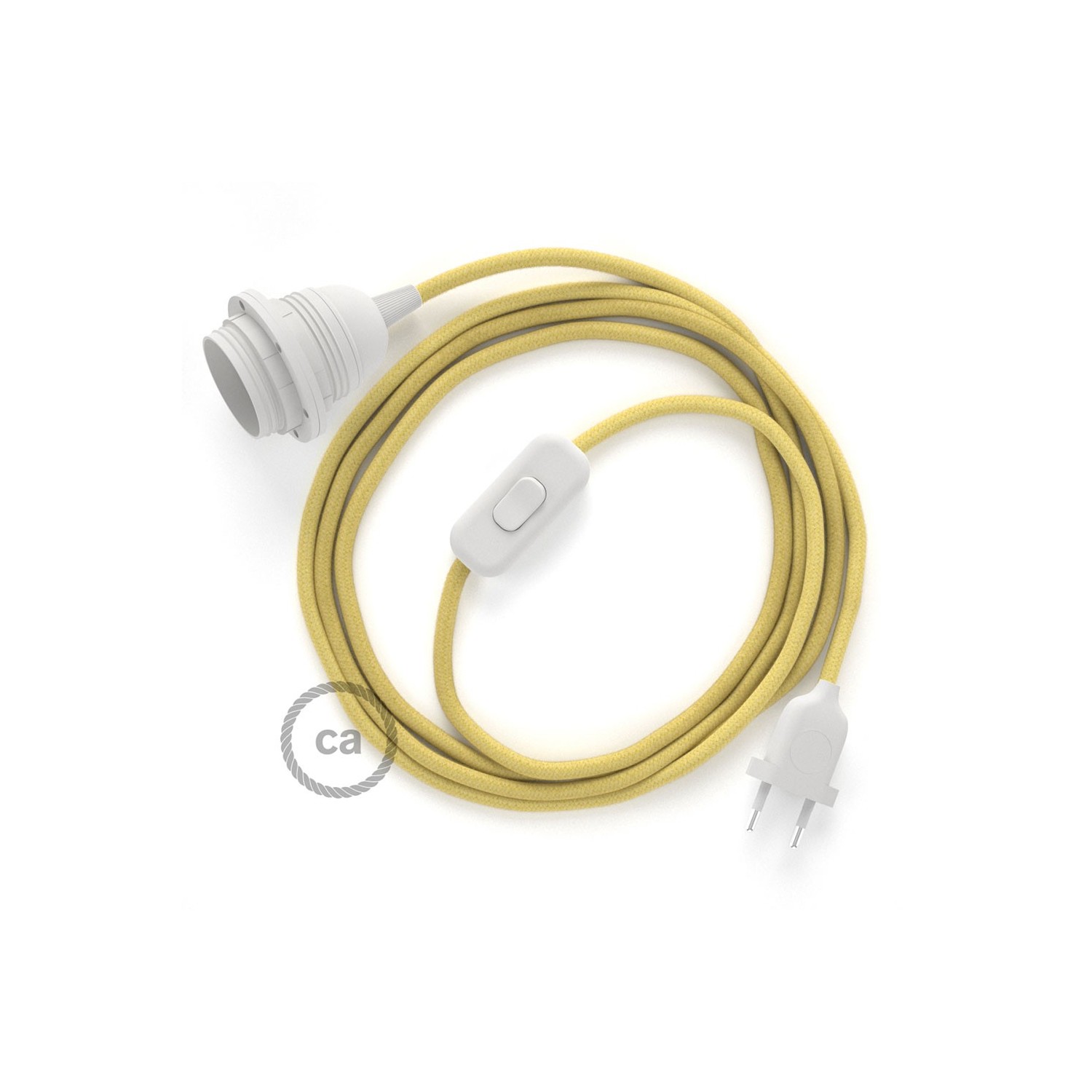 Καλωδίωση SnakeBis με ντουί, διακόπτη και υφασμάτινο καλώδιο - Κίτρινο Παλ Βαμβάκι RC10