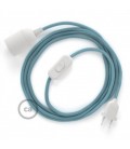Καλωδίωση SnakeBis με ντουί, διακόπτη και υφασμάτινο καλώδιο - Απαλό Γαλάζιο Βαμβάκι RC53