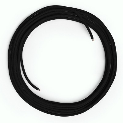 LAN - Ethernet Υφασμάτινο Καλώδιο Cat 5e RM04 Μαύρο χωρίς βύσματα RJ45
