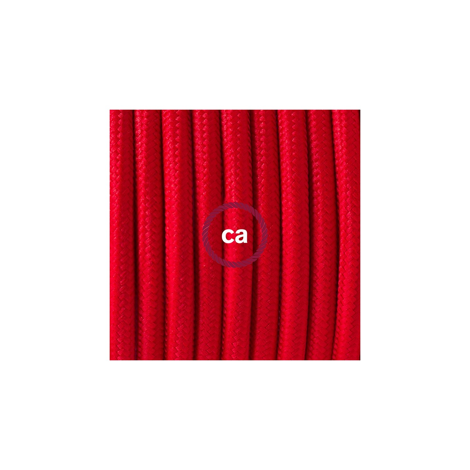 Καλωδίωση πορτατίφ με Υφασμάτινο Καλώδιο RM09 Κόκκινο - 1.80 m. Με ενδιάμεσο διακοπτάκι και φις.