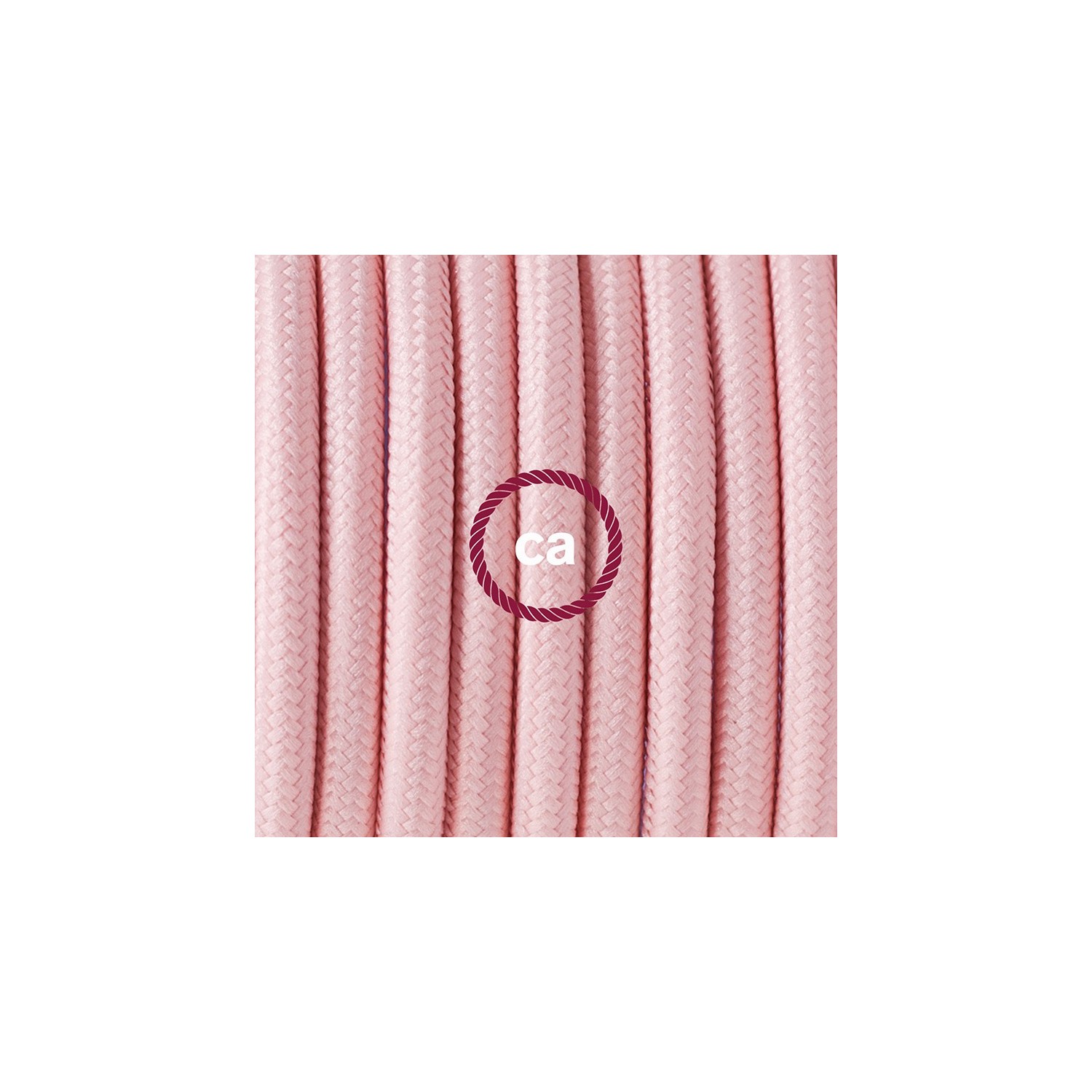 Καλωδίωση πορτατίφ με Υφασμάτινο Καλώδιο RM16 Ροζ - 1.80 m. Με ενδιάμεσο διακοπτάκι και φις.
