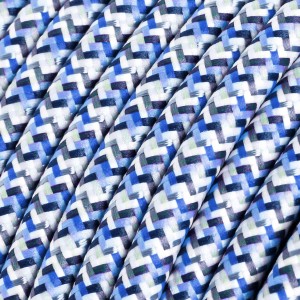Υφασμάτινο Στρόγγυλο Καλώδιο RX03 - Γαλάζιο Pixel
