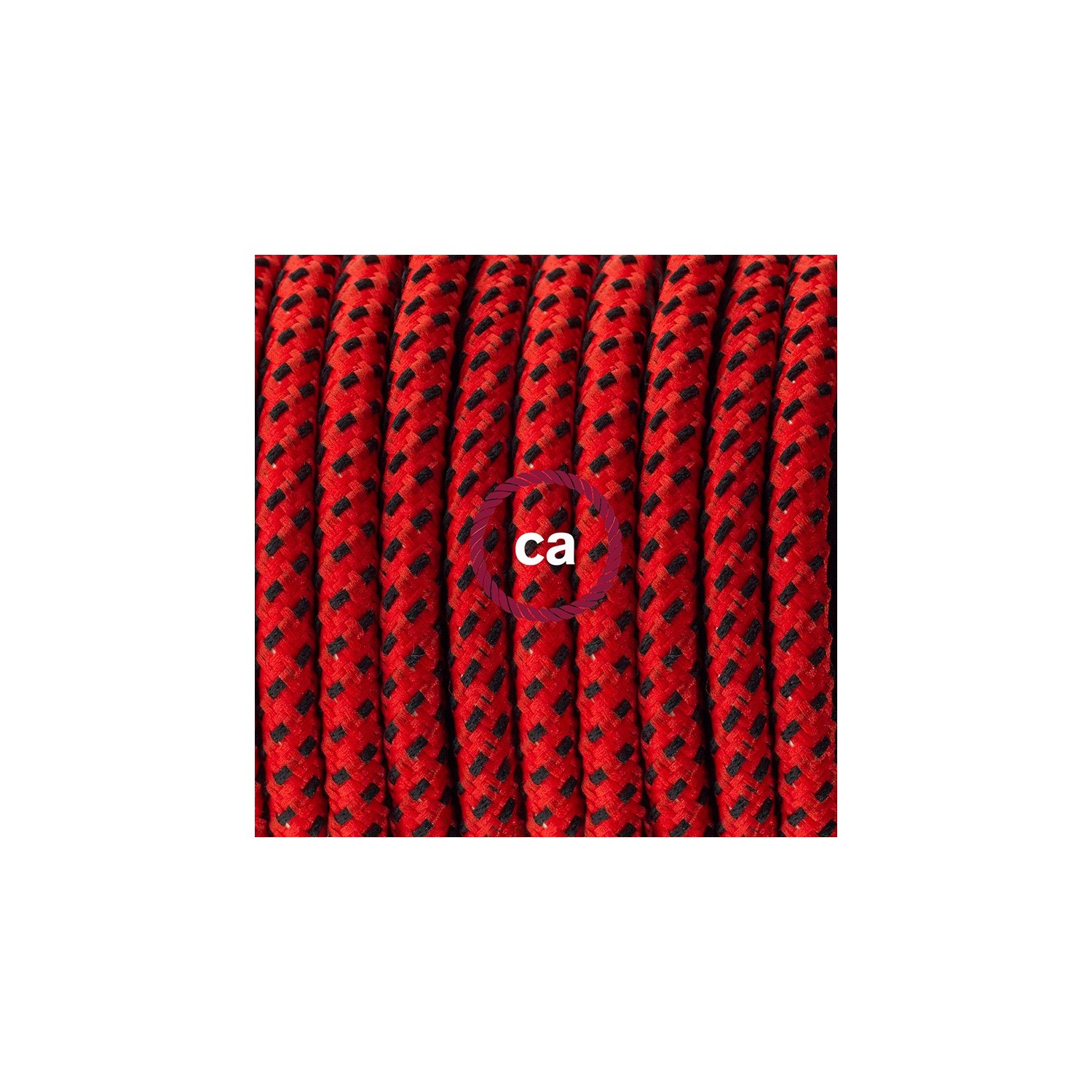 Υφασματινο Καλώδιο για Φωτιστικά Δαπέδου RT94 Κόκκινη Λάβα - 3 m. Με διακόπτη ποδός και φις.