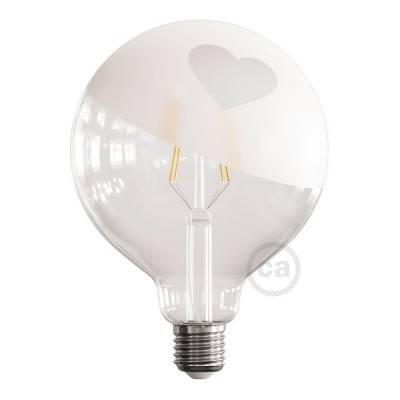 LED Λάμπα Γλόμπος G125 Filament με Σπιράλ Νήμα -Tattoo Lamp® Cuore 4W E27 2700K