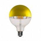 LED Λαμπτήρας Γλόμπος G125 Μισός Καθρέπτης Χρυσό 7W E27 2700K Dimmable