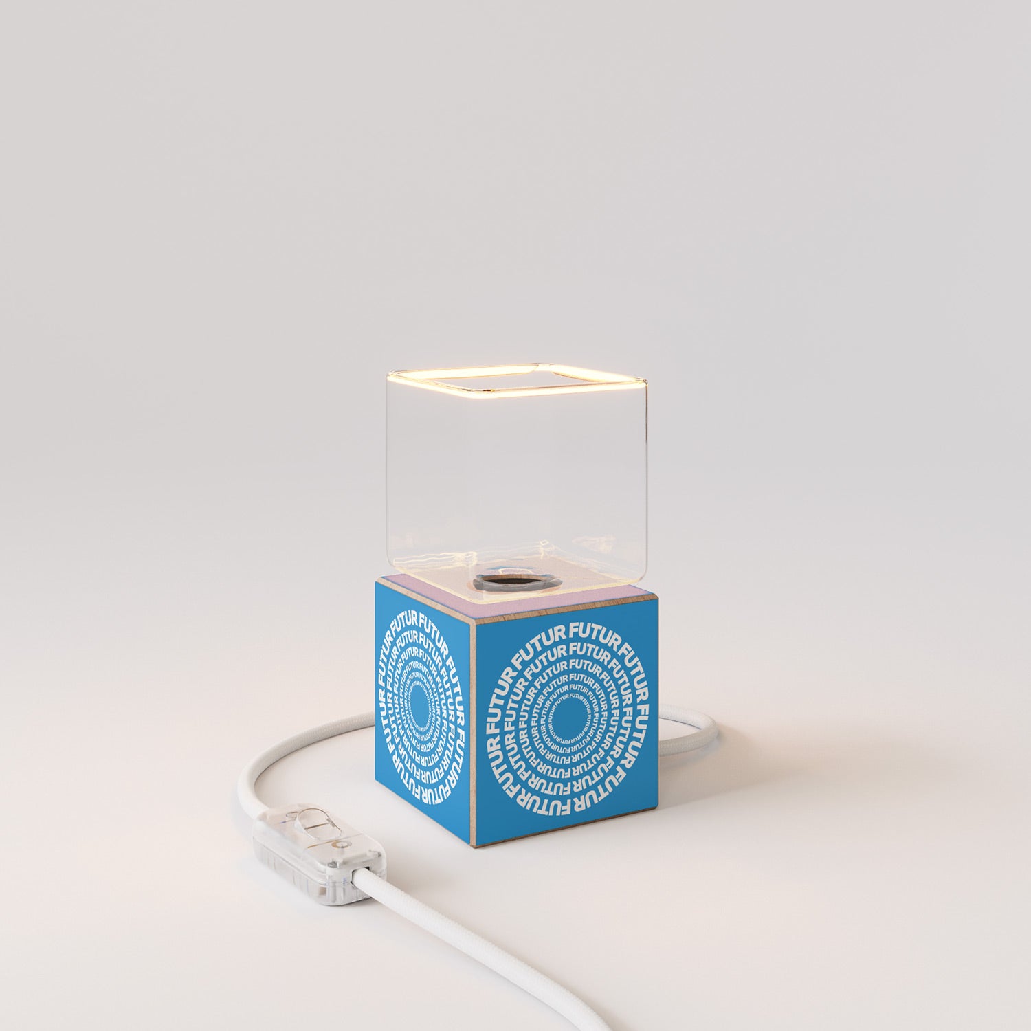 Lampada da tavolo Cubetto "Futur" con lampadina Ghost - Futur Festival