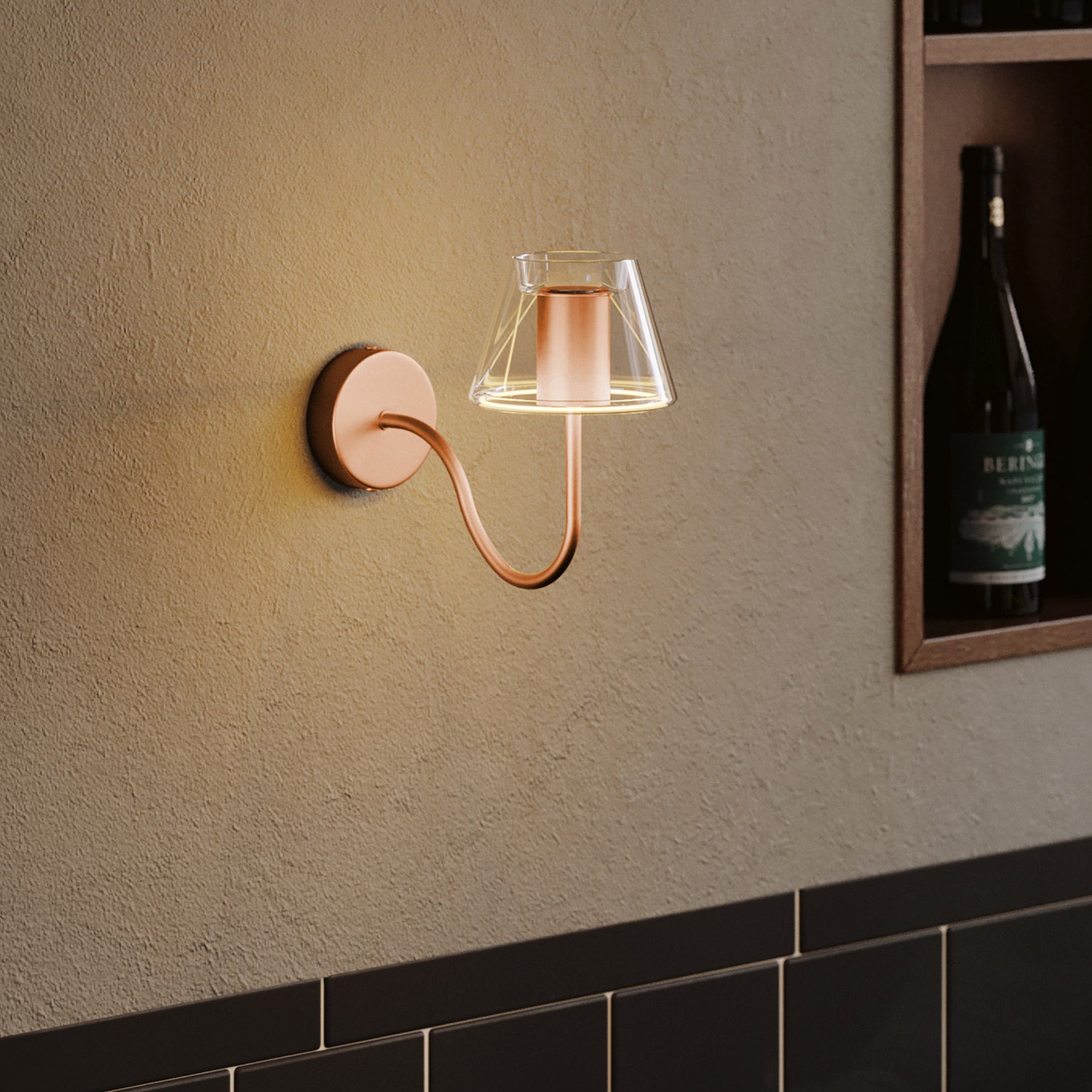 Καμπύλος σωλήνας επέκτασης σε σχήμα S για λάμπα, 16,5 cm, μεταλλικός - Σατινέ χαλκός