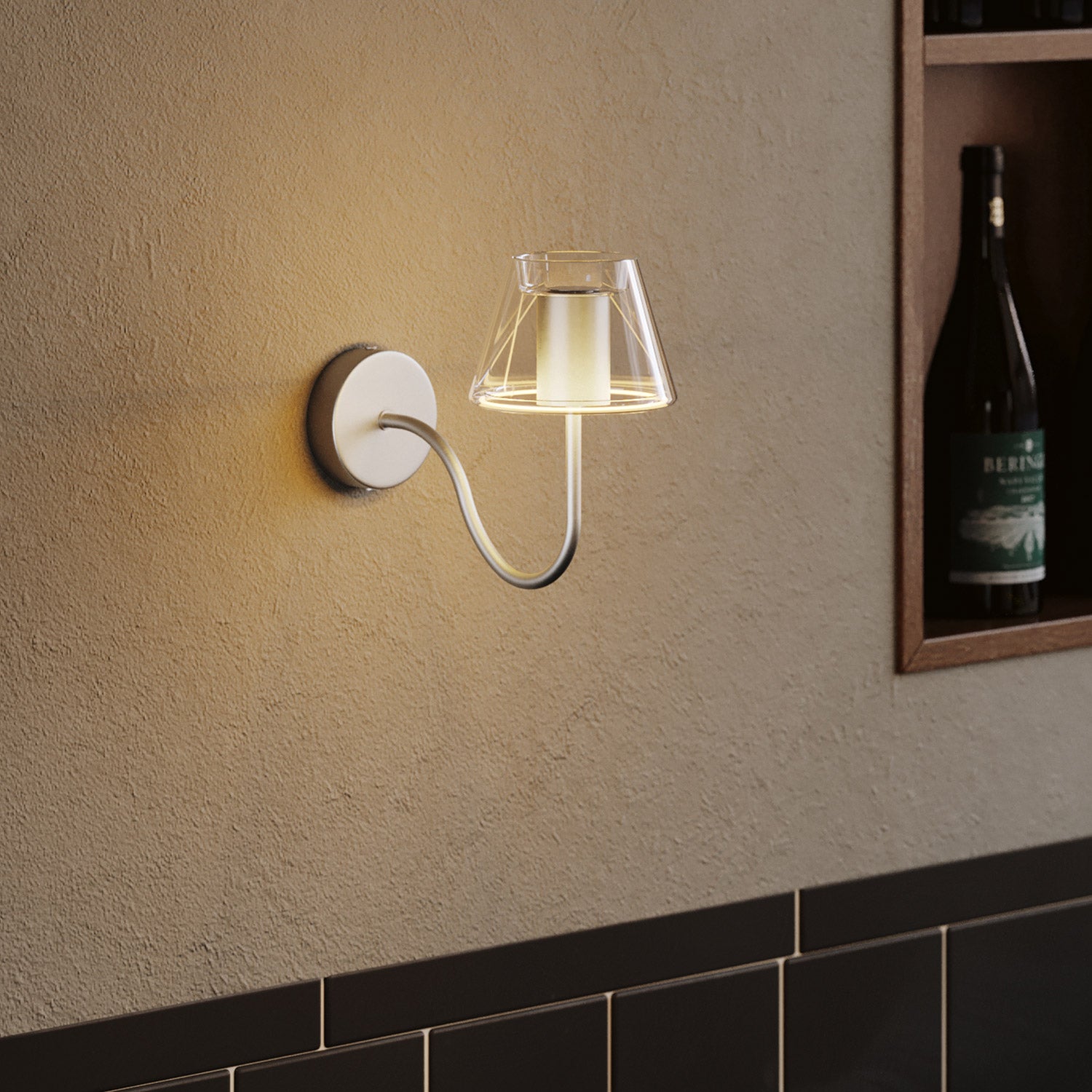 Καμπύλος σωλήνας προέκτασης σε σχήμα S για φωτιστικό, 16,5 cm, μεταλλικός - Τιτάνιο σατινέ