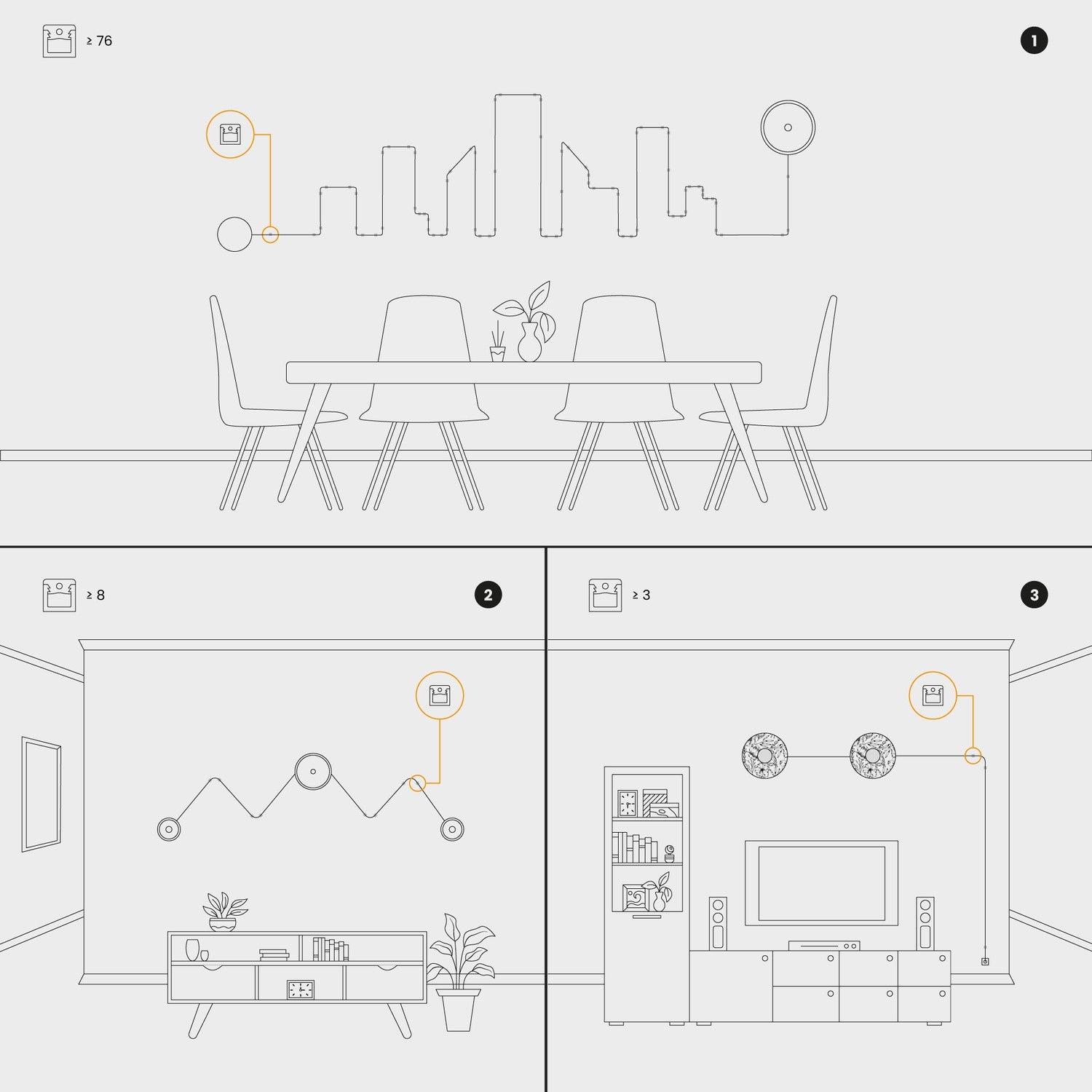 Σετ 4 Cube Clip Διάφανο - Mini Στηρίγματα Τοίχου-Οροφής για υφασμάτινο Kαλώδιο