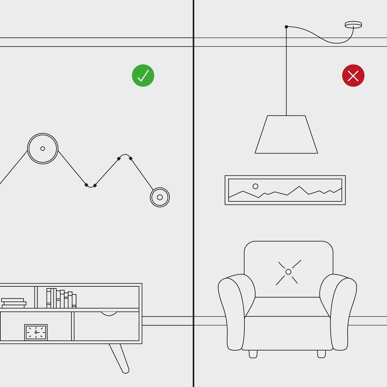 Σετ 4 Cube Clip Διάφανο - Mini Στηρίγματα Τοίχου-Οροφής για υφασμάτινο Kαλώδιο