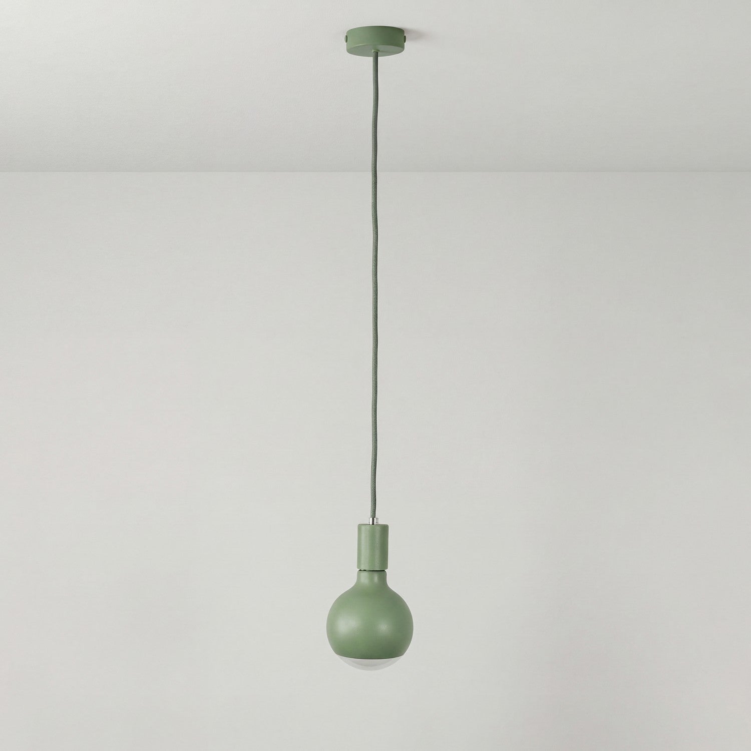 Lampada a sospensione Filotto Metallico con lampadina Lucia - Verde