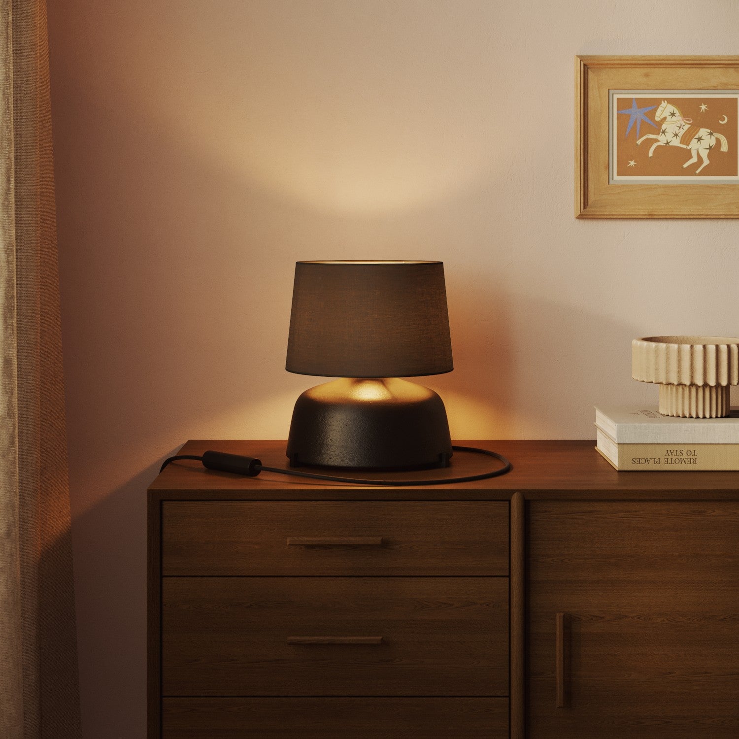 Paralume Athena con attacco E27 per lampada da tavolo o da terra - Made in Italy - Teletta Grigio Scuro