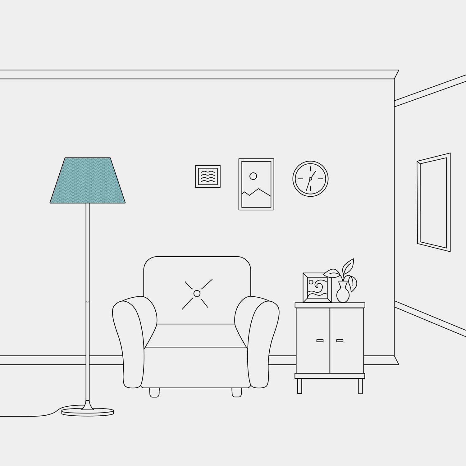 Paralume Impero M in tessuto per lampada da terra con attacco E27 - Made in Italy - Teletta Verde Dubbio