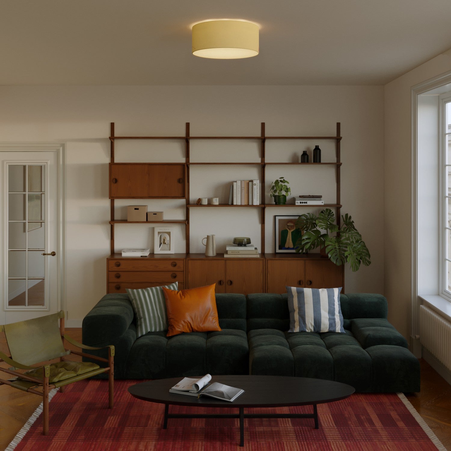 Plafoniera in tessuto Medium Slim - Made in Italy - Arenal Oro