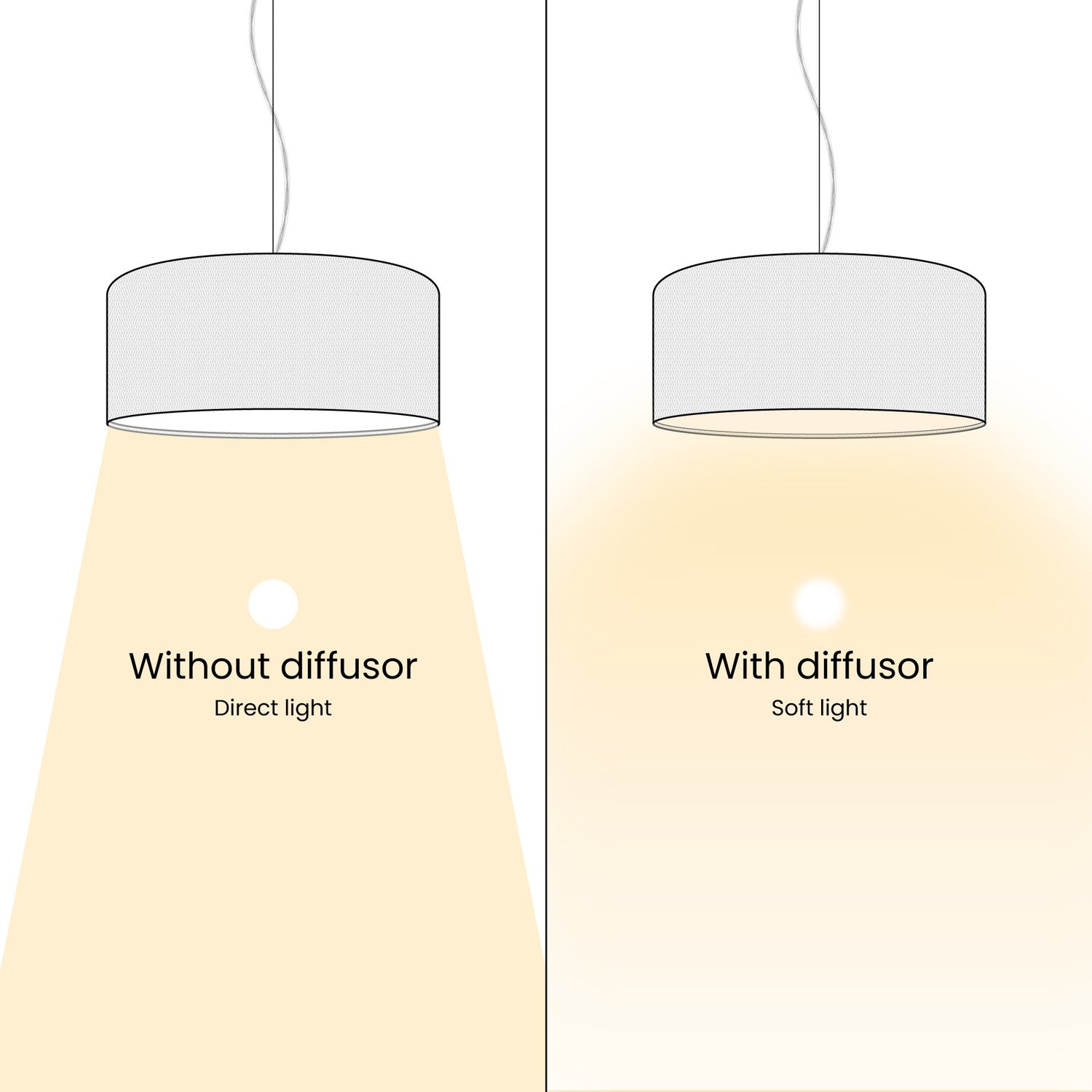 Lampada a sospensione con paralume in tessuto Cilindro Medium - Made in Italy - Juta Naturale No