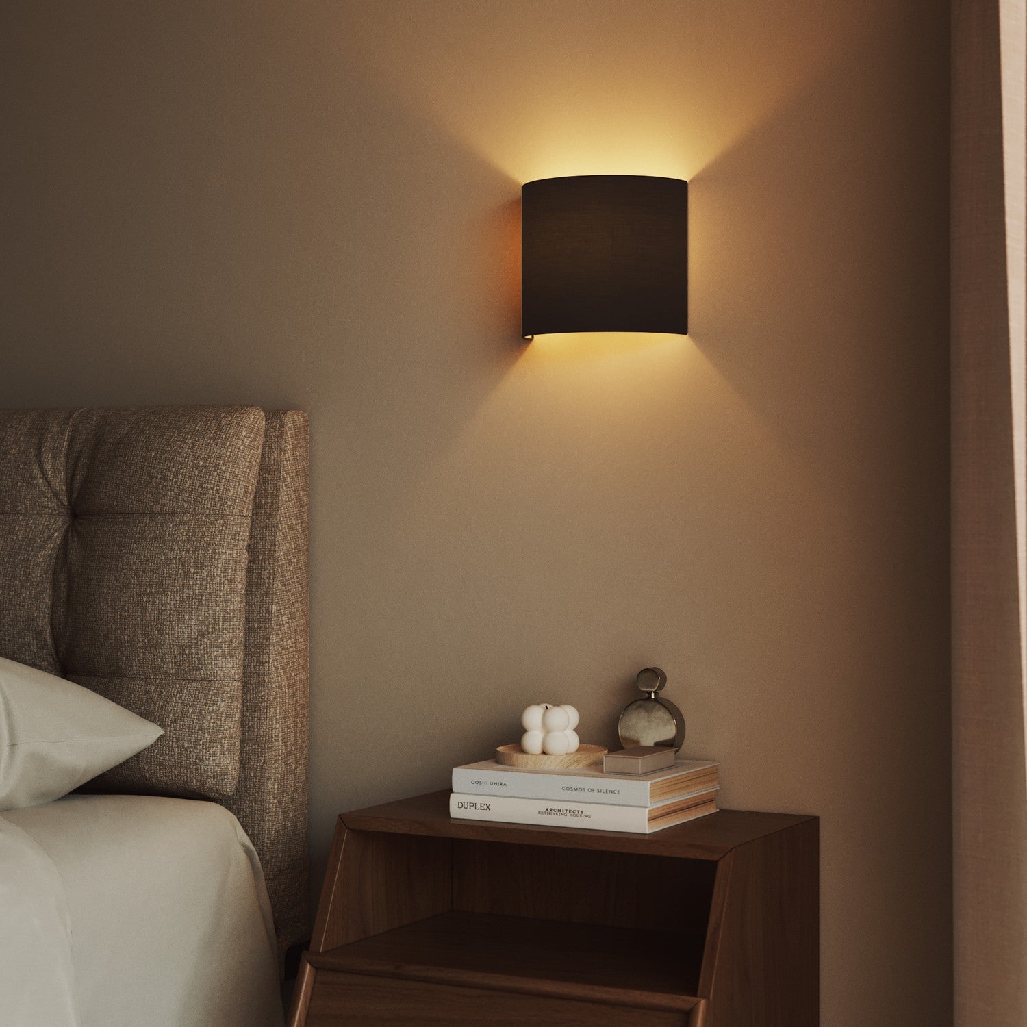 Applique Ventola con paralume in tessuto - Made in Italy - Teletta Antracite