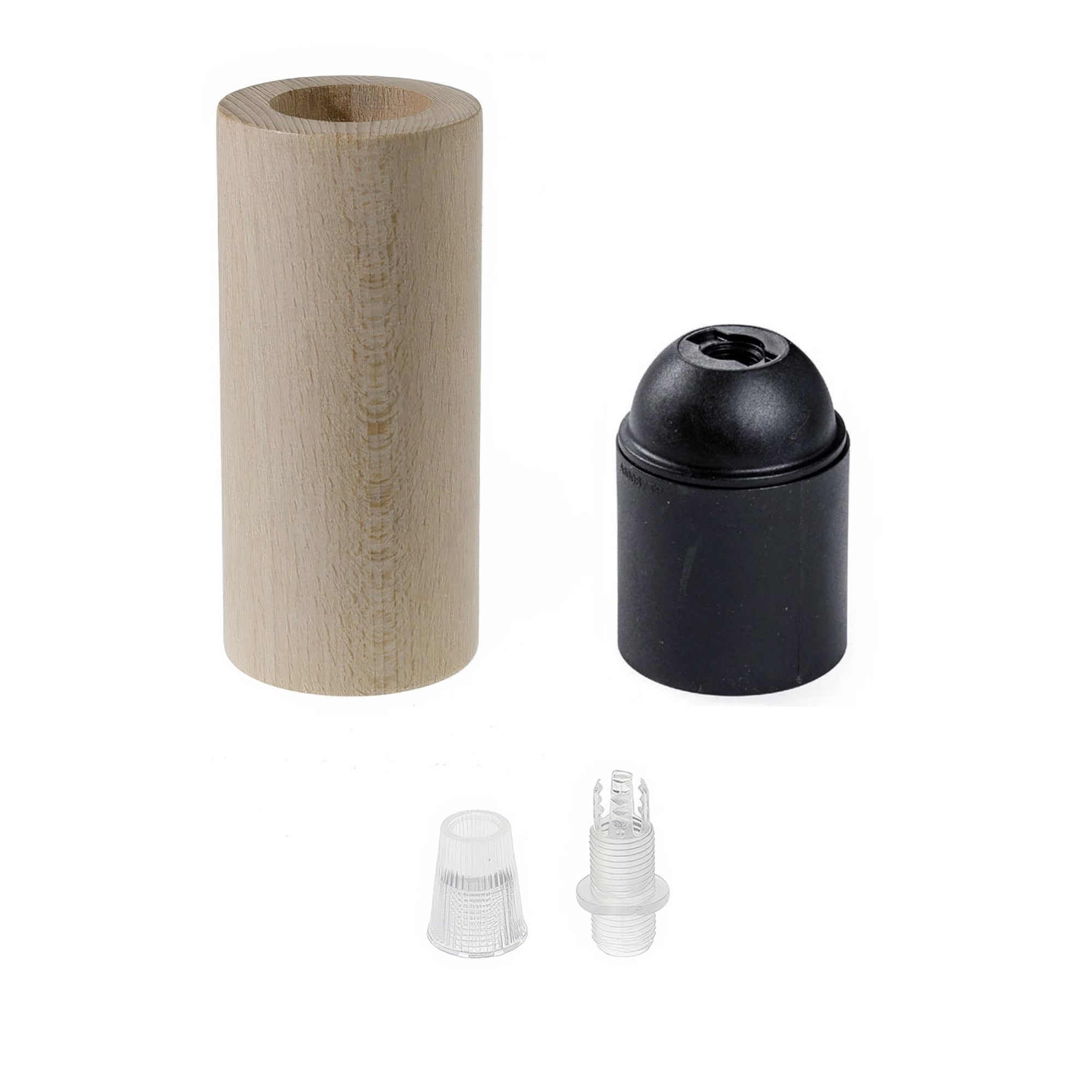 Kit portalampada E27 in legno per cordone 3XL - Neutro