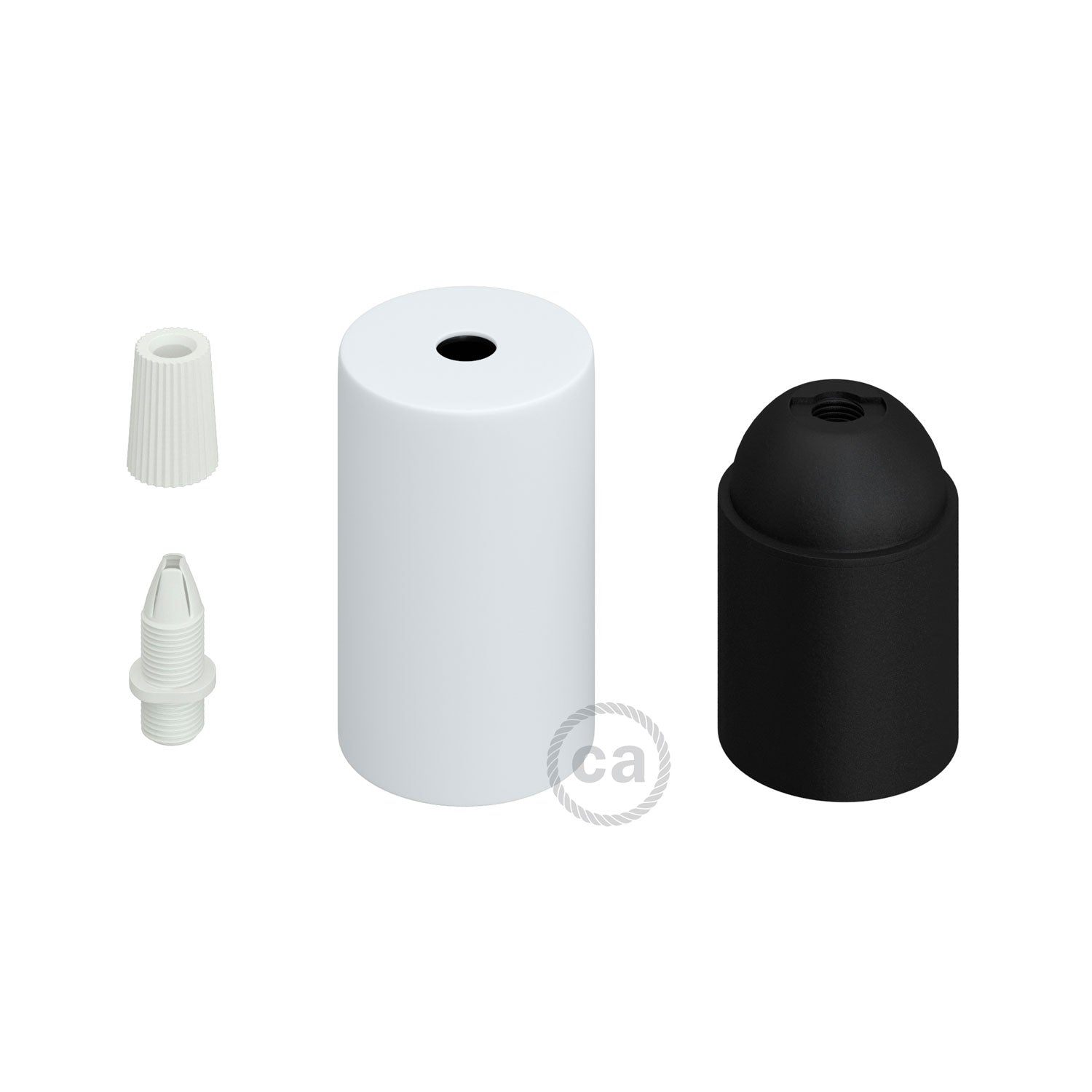 Κιτ ντουί E27 κυλινδρικό από μέταλλο - Ματ λευκό