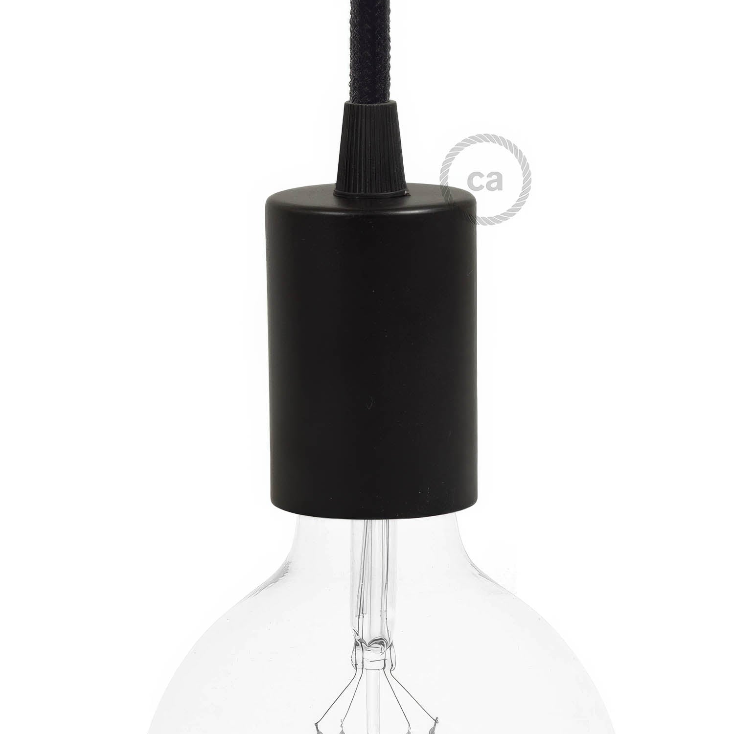 Σετ ντουί E27 κυλινδρικό μεταλλικό - Μαύρο