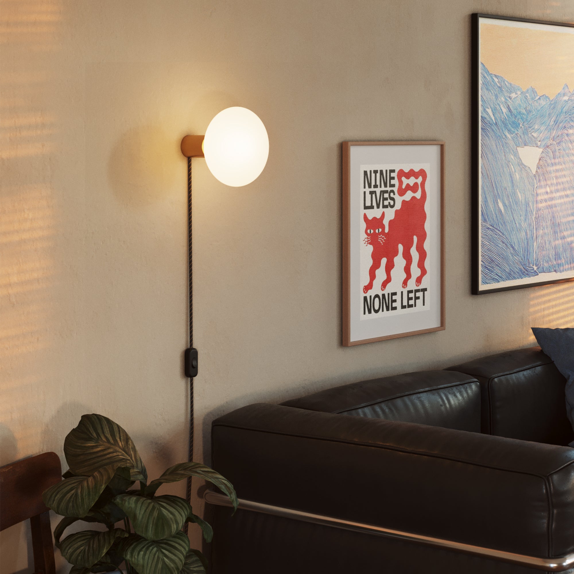 Lampada con spina UK con finitura metallica e lampadina LED Ellipse effetto porcellana - Bronzo satinato