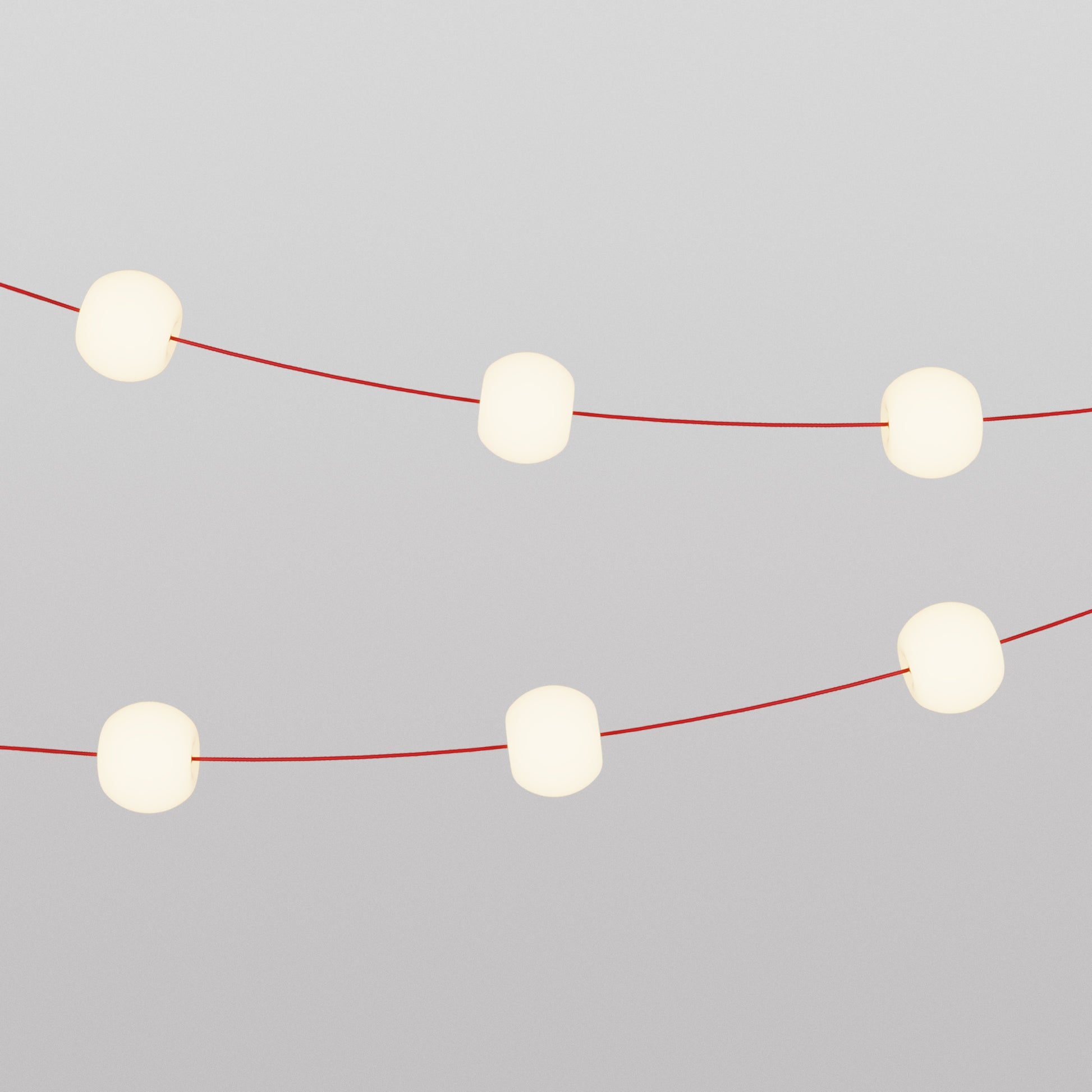 Catena luminosa 6 punti luce da esterno IP67 Rosso Stella Marina - Marina6 Cherry 70 cm