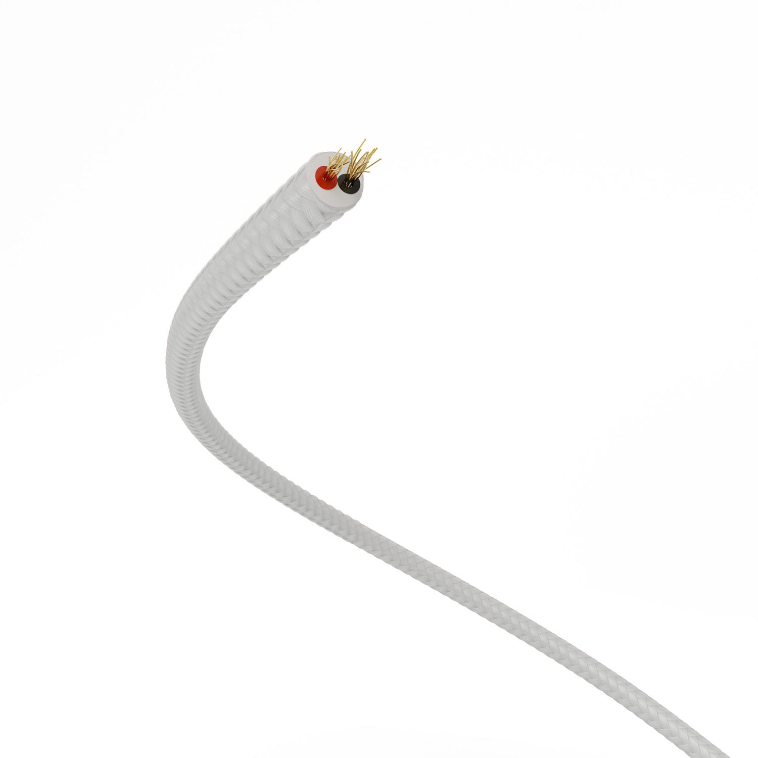 Cavo elettrico Extra Low Voltage rivestito in tessuto effetto seta Argento RM02