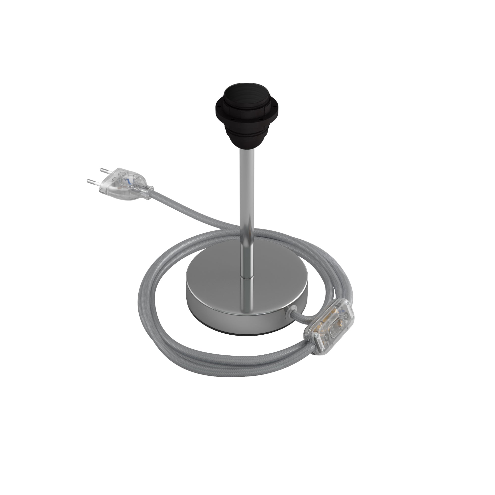 Alzaluce per paralume - Lampada da tavolo in metallo - Cromo 15 cm