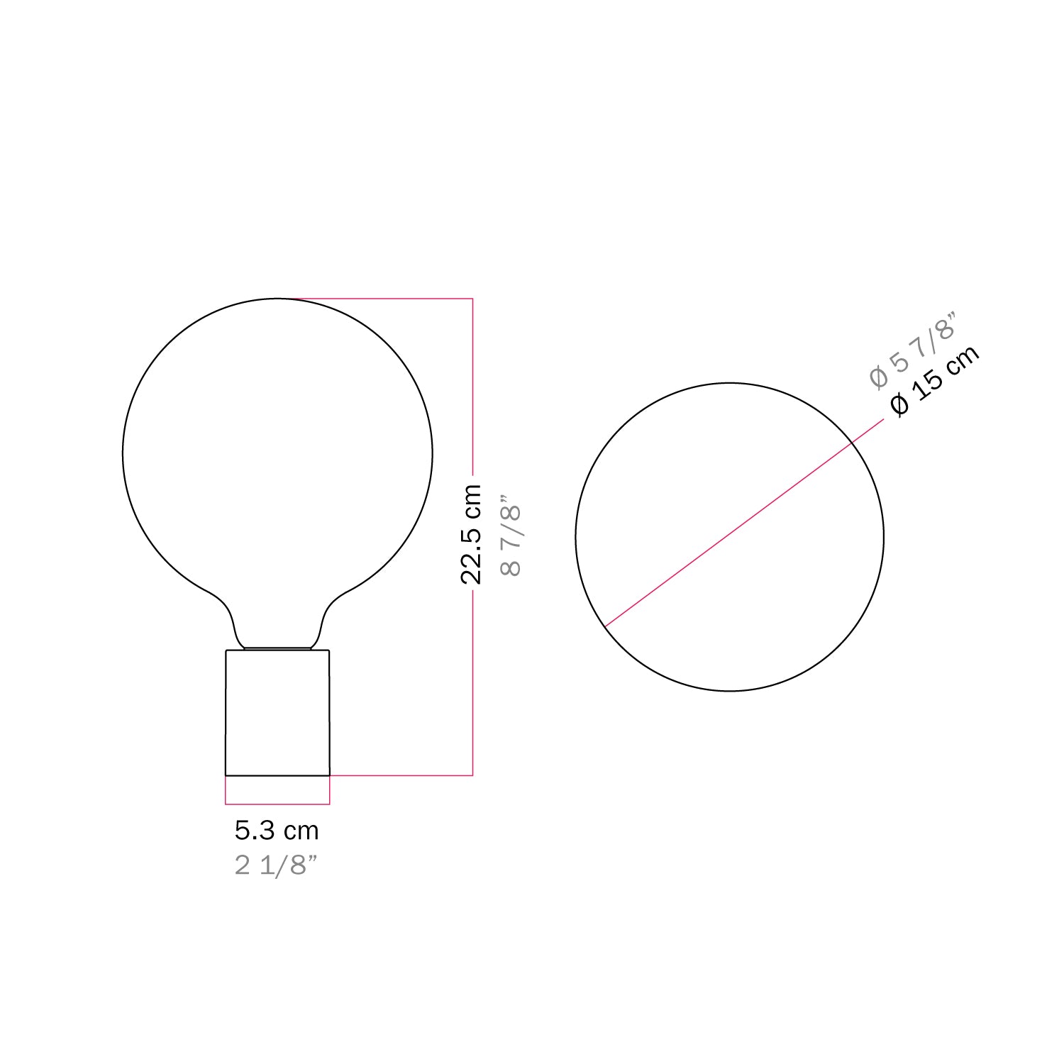 Applique in metallo con lampadina globo effetto porcellana - Bronzo satinato