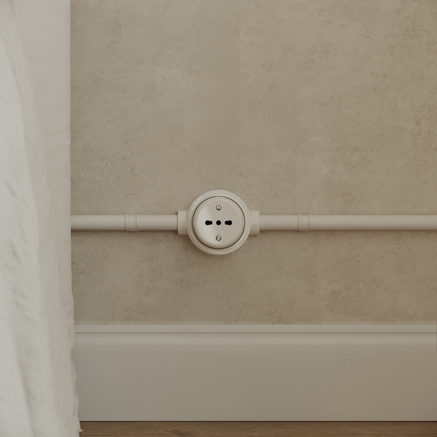 Base in porcellana bianca per presa elettrica e interruttore/deviatore compatibile con Creative-Tubes - da 1 a 4 uscite 2 in linea