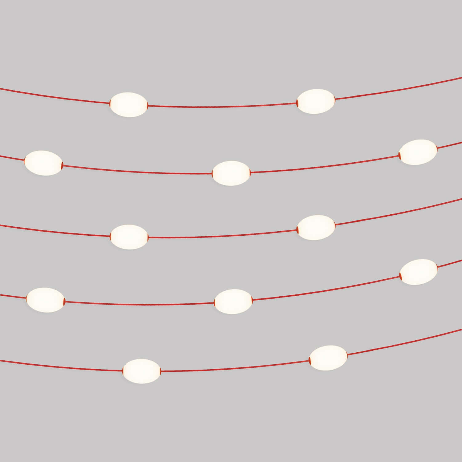 Catena luminosa 12 punti luce da esterno IP67 Rosso stella marina - Marina12