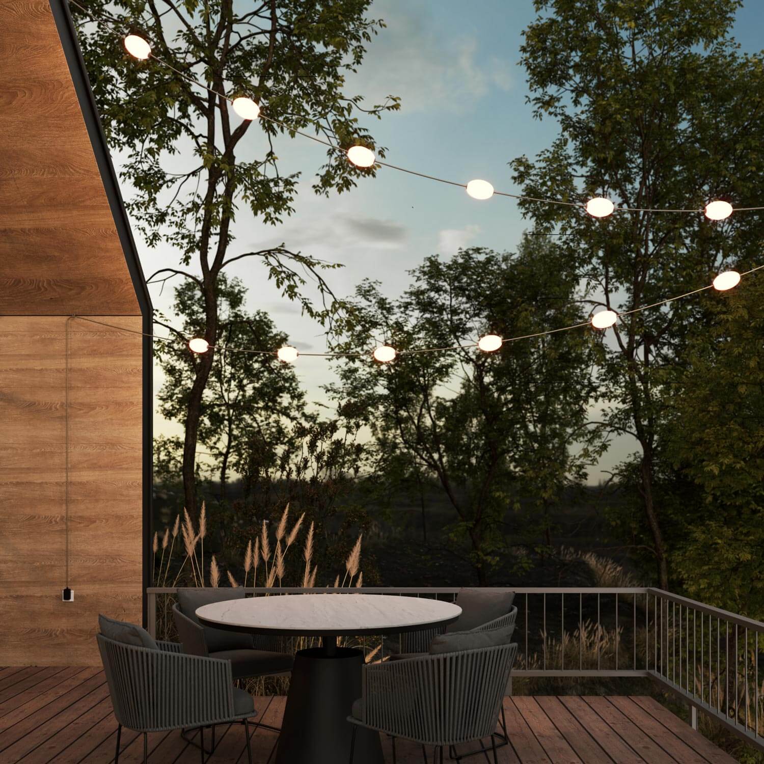 Catena luminosa 12 punti luce da esterno IP67 Verde oliva - Marina12