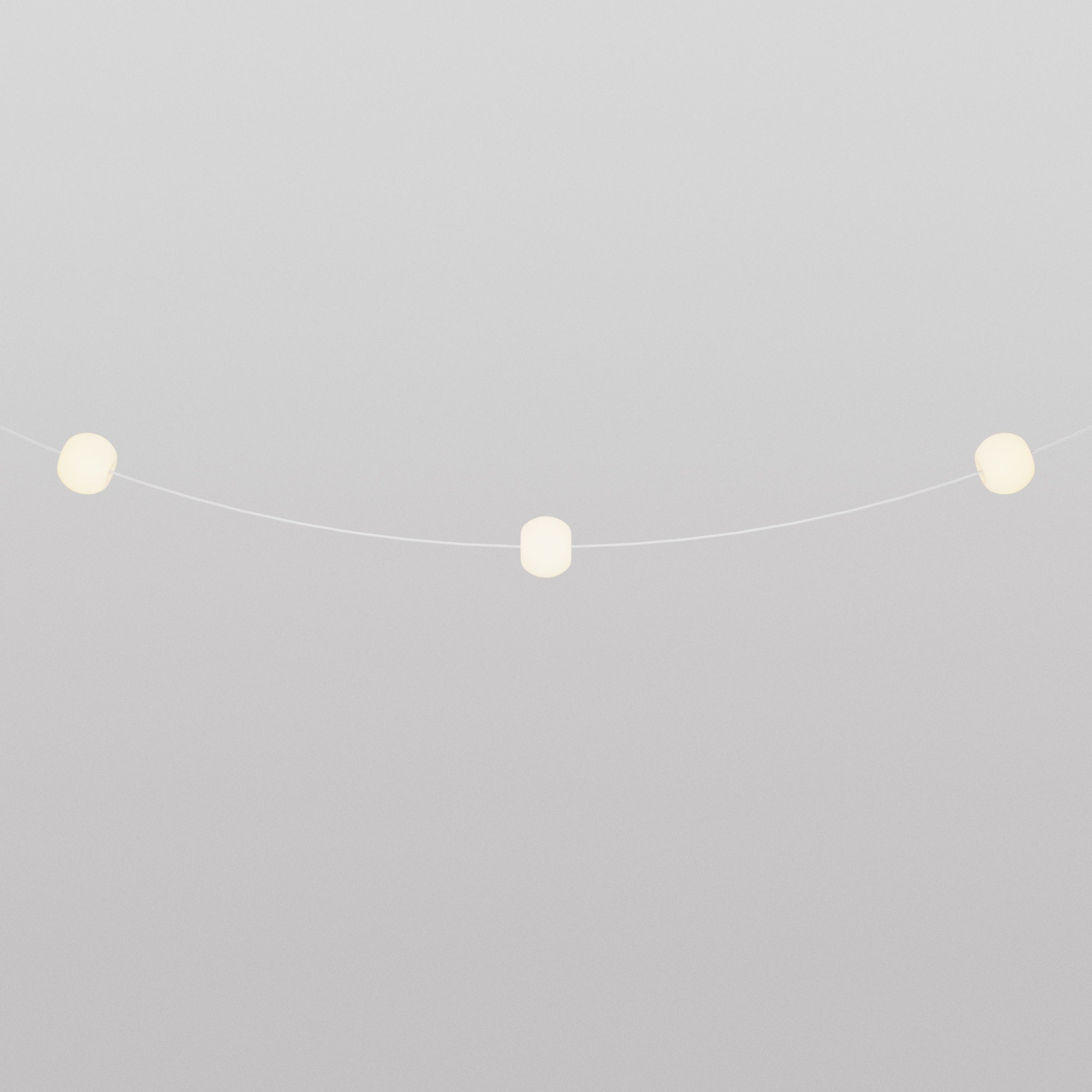 Catena luminosa 3 punti luce da esterno IP67 Bianco Sabbia - Marina3 Cherry 140 cm