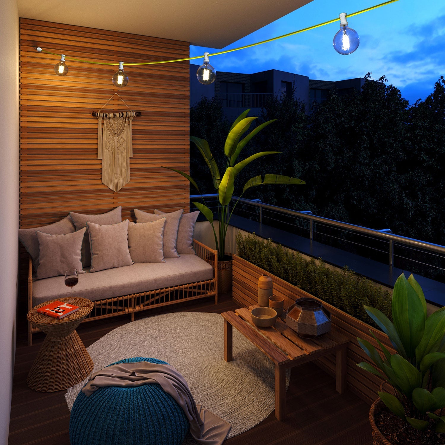 Catenaria Sistema Lumet da 12,5 m con cavo tessile CF10, 10 portalampada, gancio e spina bianchi