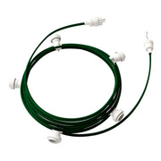 Catenaria Sistema Lumet da 7,5 m con cavo tessile CM21, 5 portalampada, gancio e spina bianchi