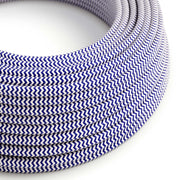 Cavo colorato per illuminazione Classic Blue e Bianco Ottico ZigZag - L'Originale Creative Cables, per lampade fai da te - RZ12