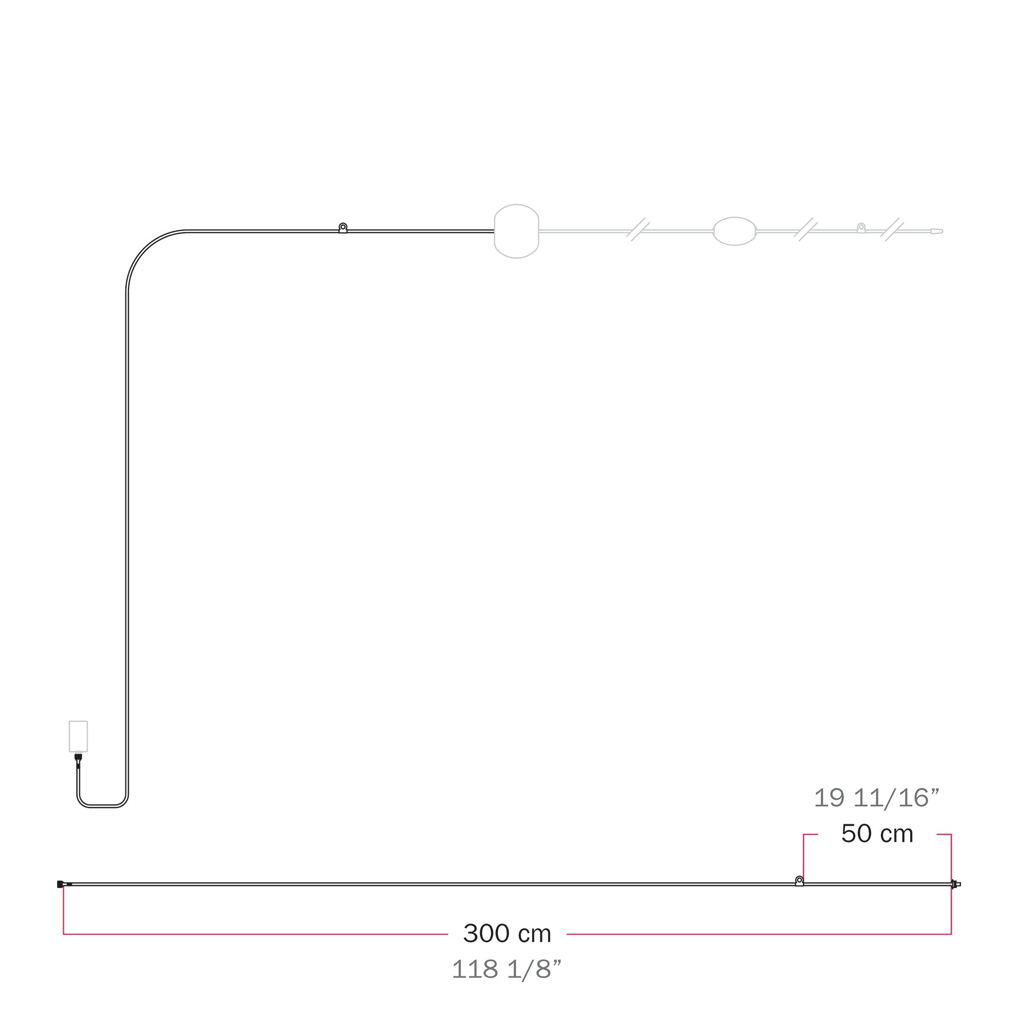 Cavo di connessione Alimentatore / Paralume - Marina - Bianco sabbia - Creative Cables
