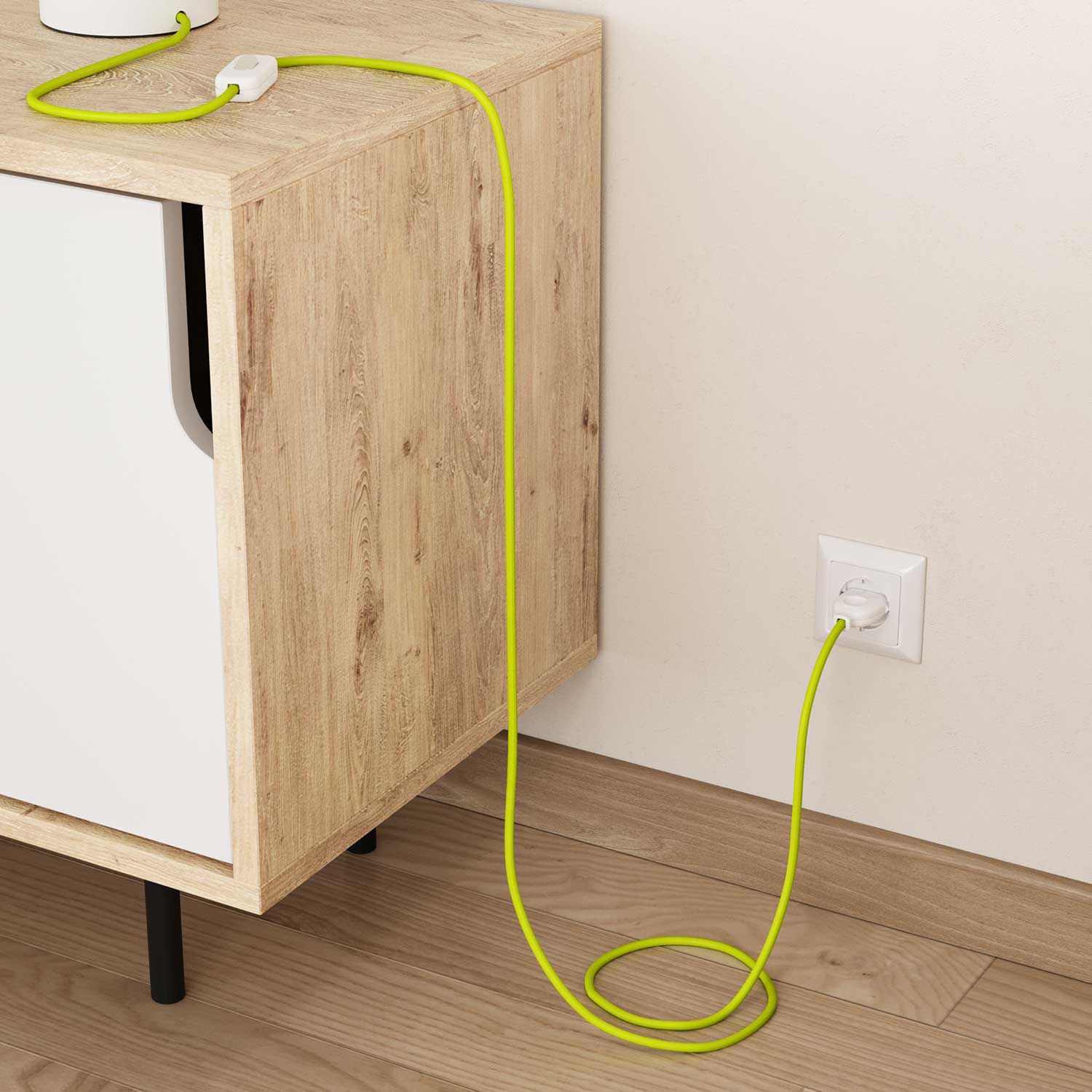 Cavo elettrico colorato Giallo Fluo lucido - L'Originale Creative Cables, ideale per le tue lampade e lampadari - RF10