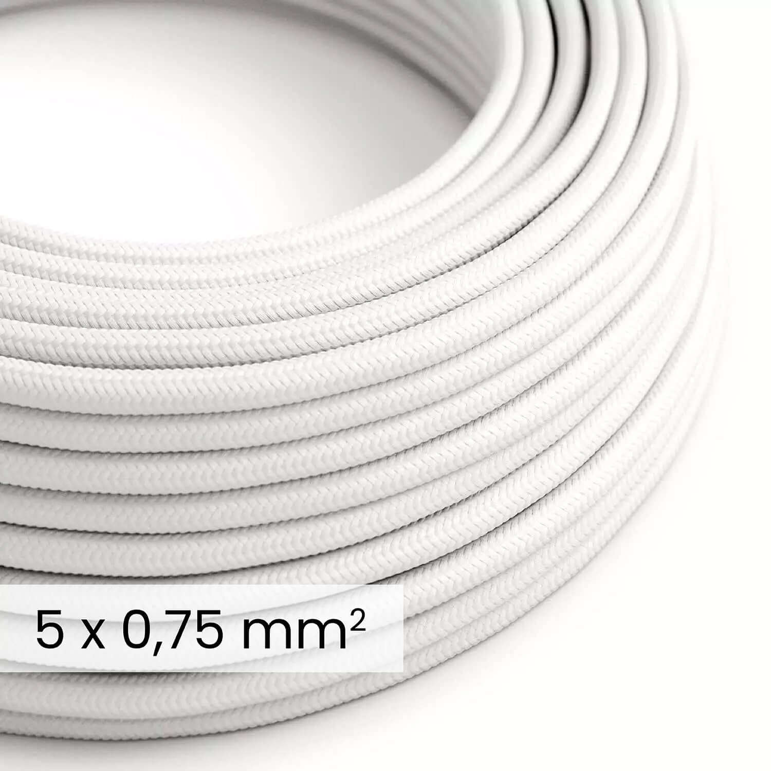 Cavo elettrico tessile DALI 5x0.75 mm² bianco ottico - Filo rivestito in tessuto per lampade e impianti RM01