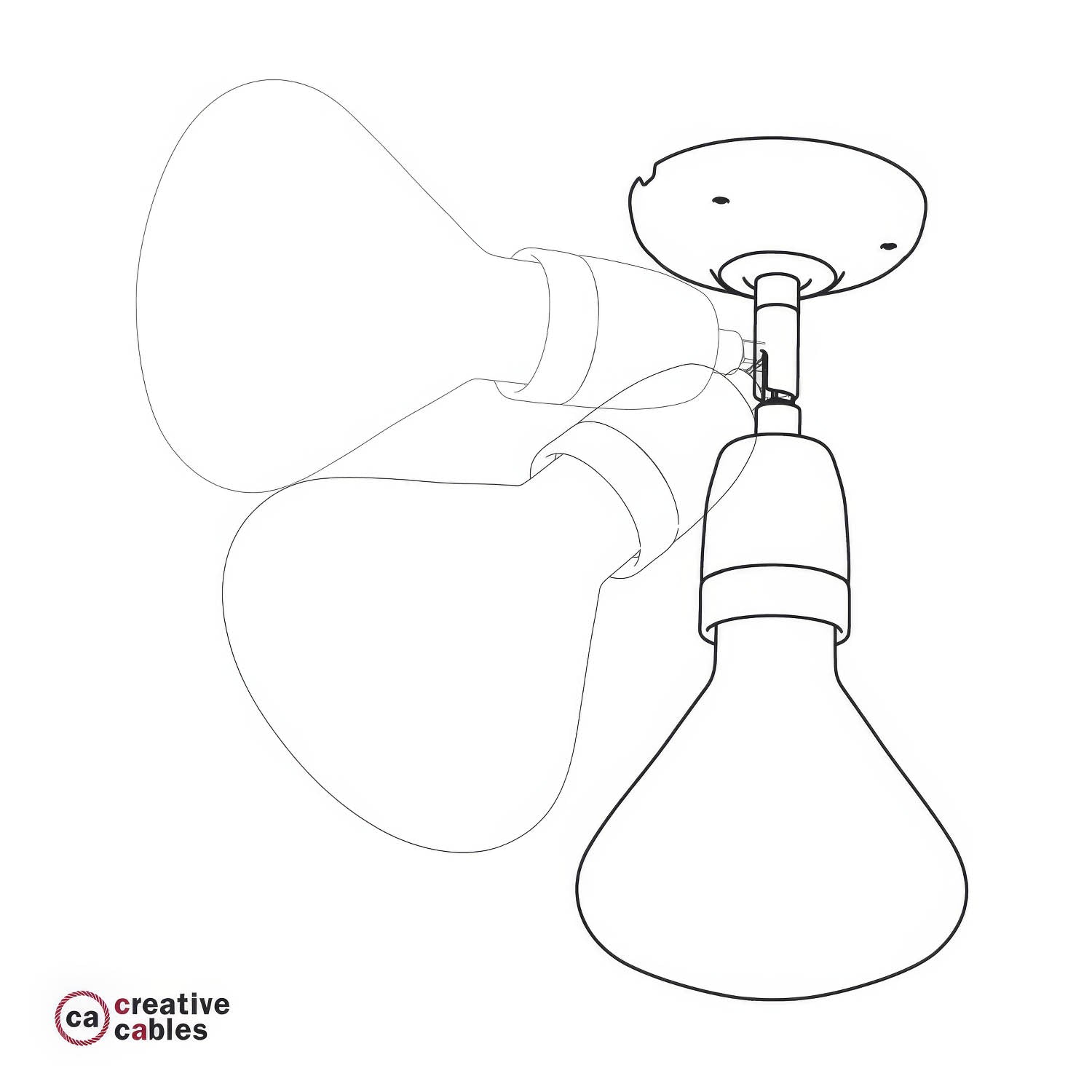 Fermaluce 90° Color, il punto luce orientabile in porcellana da parete o soffitto - Azzurro